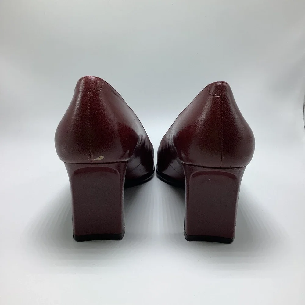 Cloud 9 Burgundy Square Toe Pumps 8.5M - Picture 4 of 11
